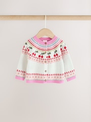 Ecru Fairisle Knitted Cardigan and Leggings Baby Set 2 Piece (0mths-2yrs) - Image 6 of 13