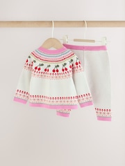 Ecru Fairisle Knitted Cardigan and Leggings Baby Set 2 Piece (0mths-2yrs) - Image 8 of 13