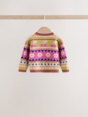 Green Fairisle Knitted Cardigan and Leggings Baby Set 2 Piece (0mths-2yrs) - Image 4 of 11