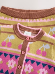 Green Fairisle Knitted Cardigan and Leggings Baby Set 2 Piece (0mths-2yrs) - Image 7 of 11