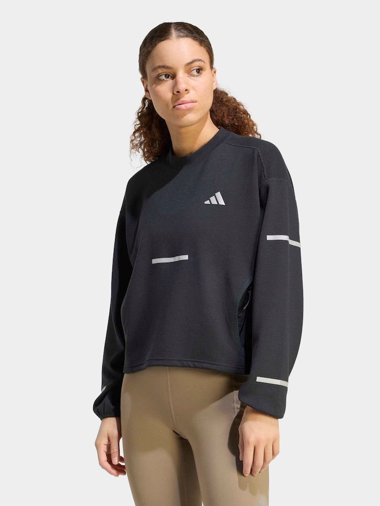 adidas Black adi365 Running Crew Neck Shirt - Image 1 of 6 adidas Black adi365 Running Crew Neck Shirt - Image 1 of 6