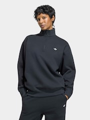 adidas Originals Black Essentials Fleece Crewneck Sweat Top - Image 1 of 7