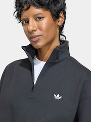 adidas Originals Black Essentials Fleece Crewneck Sweat Top - Image 3 of 7