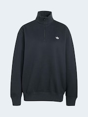 adidas Originals Black Essentials Fleece Crewneck Sweat Top - Image 7 of 7