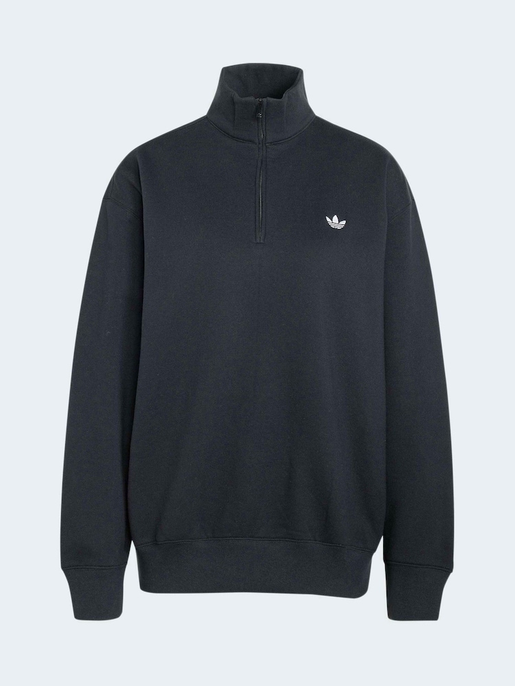 adidas Originals Black Essentials Fleece Crewneck Sweat Top - Image 7 of 7 adidas Originals Black Essentials Fleece Crewneck Sweat Top - Image 7 of 7