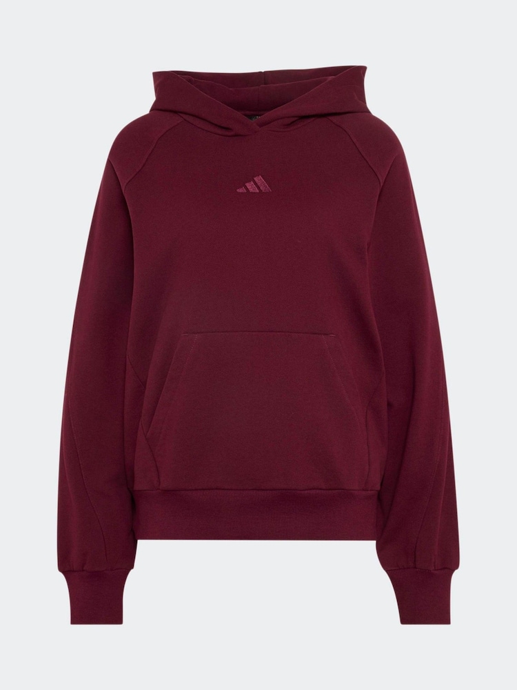 adidas Maroon Red Small Logo Hoodie - Image 1 of 1 adidas Maroon Red Small Logo Hoodie - Image 1 of 1