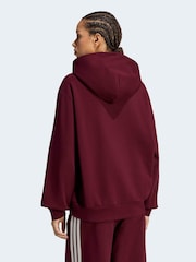 adidas Maroon Red Small Logo Hoodie - Image 2 of 6