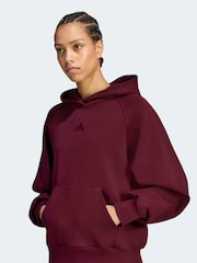 adidas Maroon Red Small Logo Hoodie - Image 5 of 6