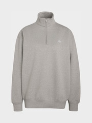 adidas Originals Grey Essentials Fleece Crewneck Sweat Top - Image 4 of 4