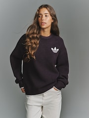 Темно-фіолетовий - adidas originals Knitted CreNeck Jumper - Image 1 of 7