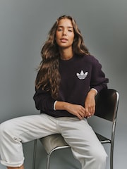 Темно-фіолетовий - adidas originals Knitted CreNeck Jumper - Image 3 of 7