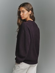 Темно-фіолетовий - adidas originals Knitted CreNeck Jumper - Image 4 of 7