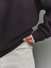 Темно-фіолетовий - adidas originals Knitted CreNeck Jumper - Image 6 of 7