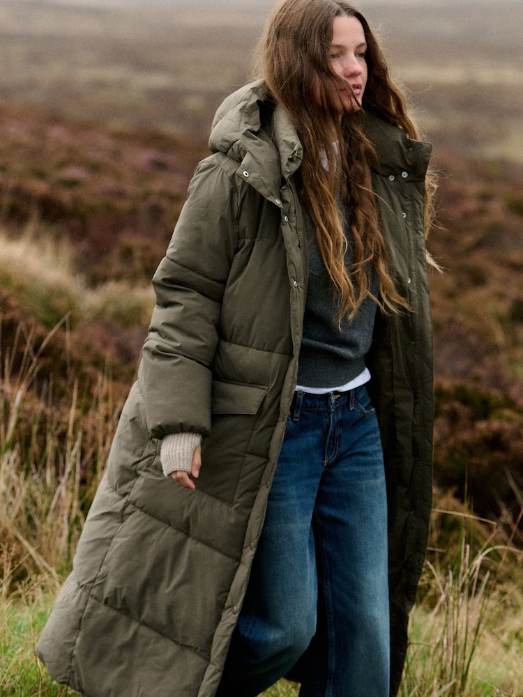 The Set Showerproof Padded Maxi Coat Khaki - Image 1 of 10