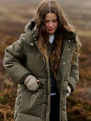 The Set Showerproof Padded Maxi Coat Khaki - Image 3 of 10