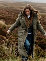 The Set Showerproof Padded Maxi Coat Khaki - Image 4 of 10