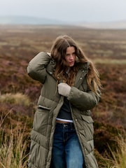The Set Showerproof Padded Maxi Coat Khaki - Image 6 of 10