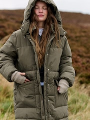 The Set Showerproof Padded Maxi Coat Khaki - Image 7 of 10