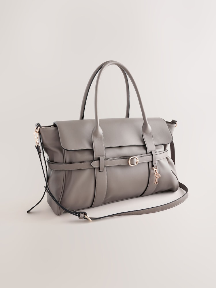 Γκρι - Με ζώνη Charm Tote Bag - Εικόνα 1 από 5