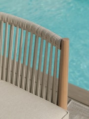 Maze Natural Linen Grey Havana 3 Seat Garden Sofa Dining Set with Rising table - Image 4 of 6