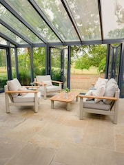 Maze 4 Piece Latte Brown Sicily Garden Sofa and Armchairs Set - Image 1 of 6