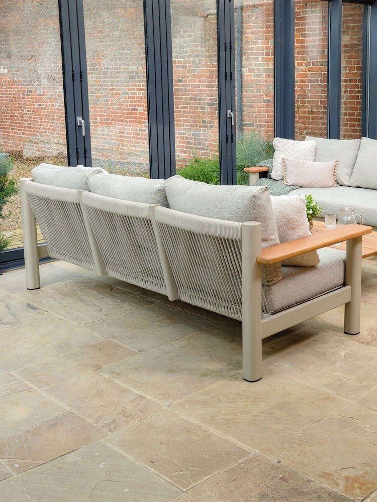 Maze 4 Piece Latte Brown Sicily Garden Sofa and Armchairs Set - Image 2 of 6