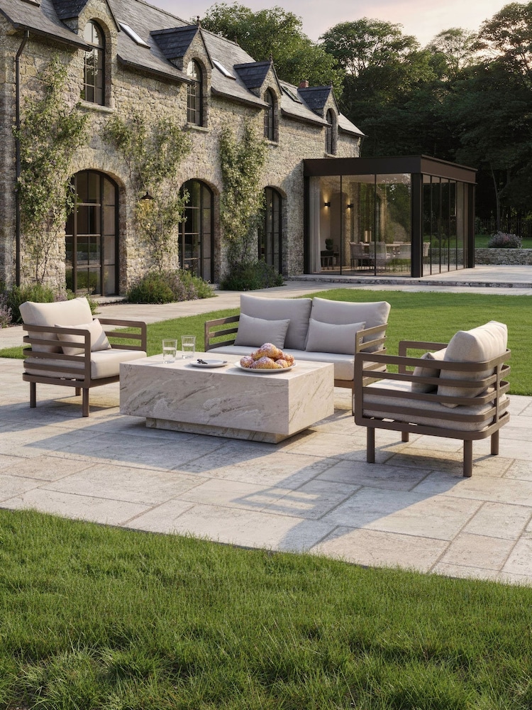 Maze Caf Brown 2 Piece Metro Garden Sofa and Coffee Table Set - Image 1 of 5 Maze Caf Brown 2 Piece Metro Garden Sofa and Coffee Table Set - Image 1 of 5