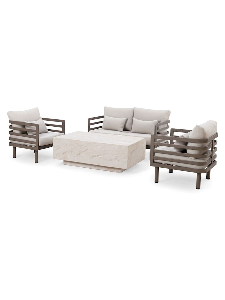 Maze Caf Brown 2 Piece Metro Garden Sofa and Coffee Table Set - Image 5 of 5 Maze Caf Brown 2 Piece Metro Garden Sofa and Coffee Table Set - Image 5 of 5