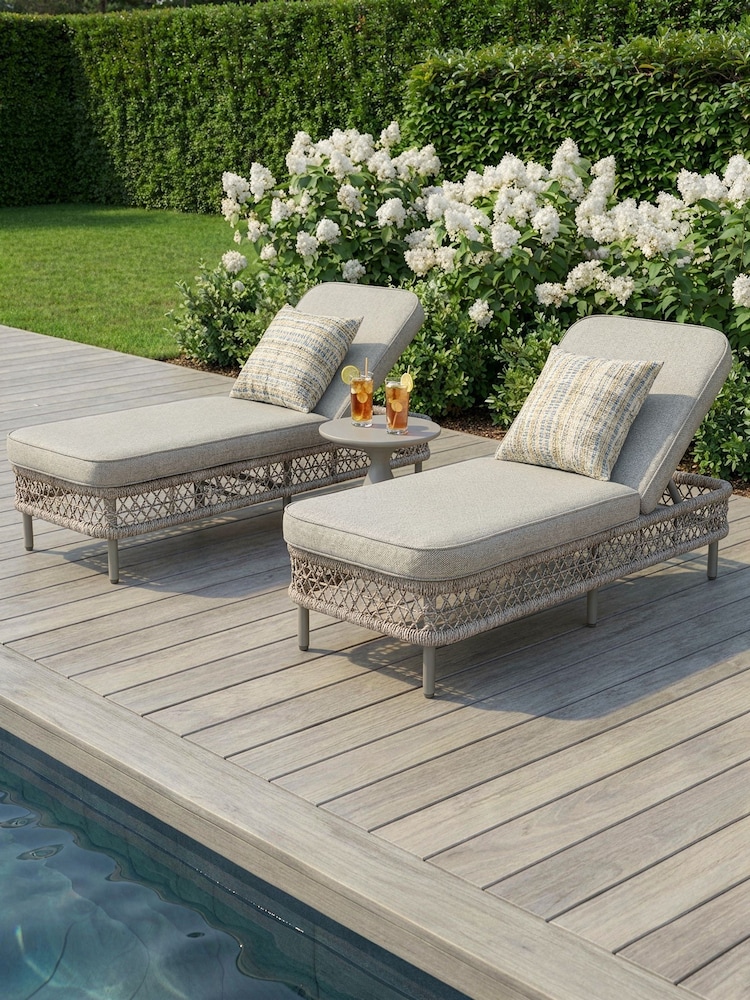 Maze Cool Linen Grey Monaco Garden Sun Lounger Set - Image 1 of 5
