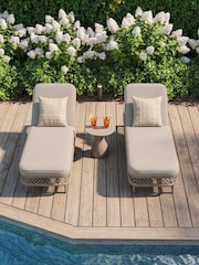 Maze Cool Linen Grey Monaco Garden Sun Lounger Set - Image 2 of 5