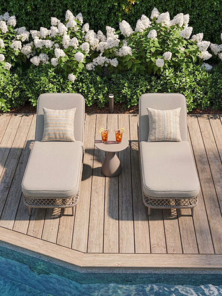 Maze Cool Linen Grey Monaco Garden Sun Lounger Set - Image 2 of 5