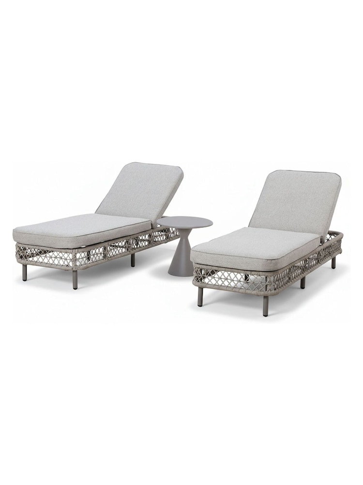 Maze Cool Linen Grey Monaco Garden Sun Lounger Set - Image 5 of 5