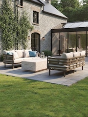 Maze 3 Piece Caf Brown Metro Garden Sofa and Coffee Table Set - Image 1 of 5