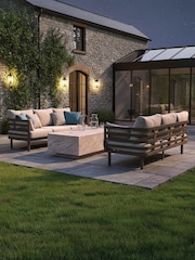 Maze 3 Piece Caf Brown Metro Garden Sofa and Coffee Table Set - Image 2 of 5