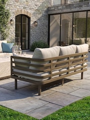 Maze 3 Piece Caf Brown Metro Garden Sofa and Coffee Table Set - Image 3 of 5