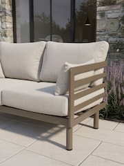 Maze 3 Piece Caf Brown Metro Garden Sofa and Coffee Table Set - Image 4 of 5