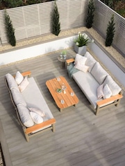 Maze Caf Brown Sicilly 3 Piece Garden Sofa and Coffee Table Set - Image 1 of 6