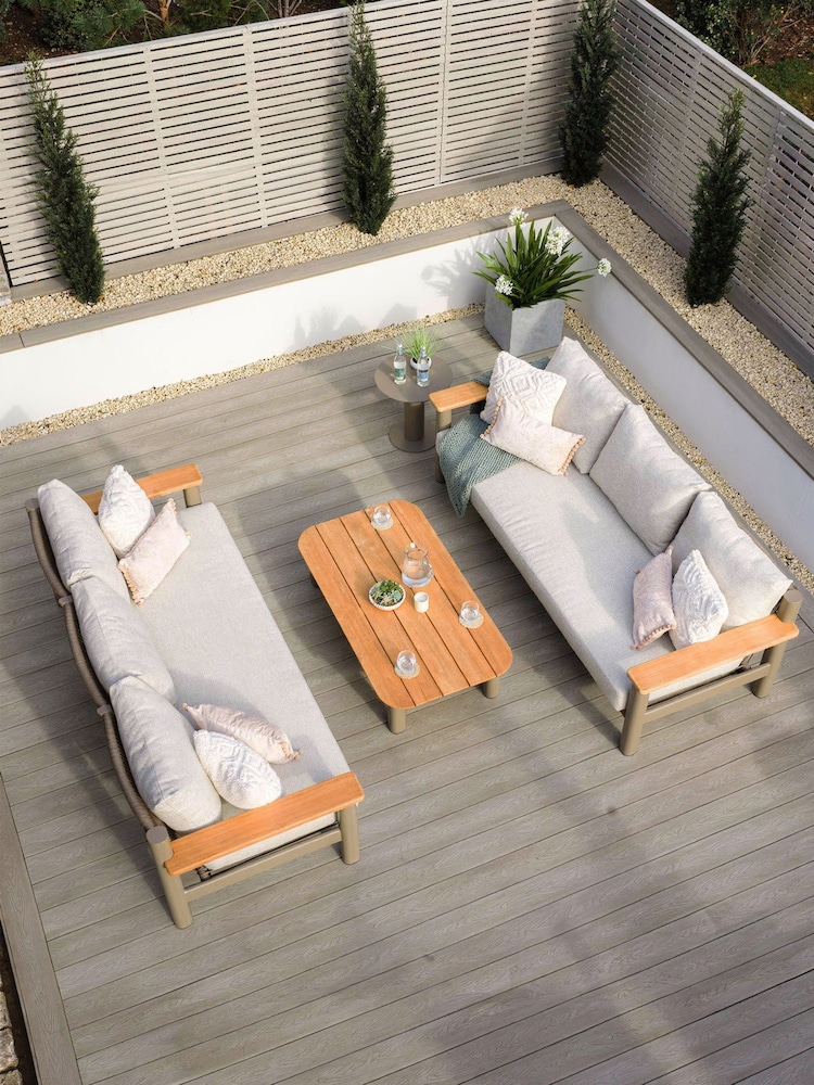 Maze Caf Brown Sicilly 3 Piece Garden Sofa and Coffee Table Set - Image 1 of 6