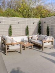 Maze Caf Brown Sicilly 3 Piece Garden Sofa and Coffee Table Set - Image 3 of 6