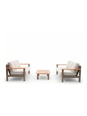 Maze Caf Brown Sicilly 3 Piece Garden Sofa and Coffee Table Set - Image 6 of 6