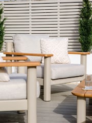 Maze Latte Brown Sicily 2 Seat Garden Sofa and Armchairs Set with Coffee Table - Image 3 of 6