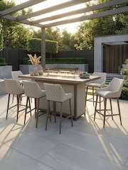 Maze Latte Brown Regal 8 Seat Rectangular Garden Fire Pit Bar Set - Image 1 of 6