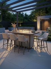 Maze Latte Brown Regal 8 Seat Rectangular Garden Fire Pit Bar Set - Image 2 of 6