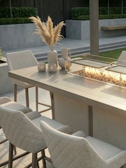 Maze Latte Brown Regal 8 Seat Rectangular Garden Fire Pit Bar Set - Image 3 of 6