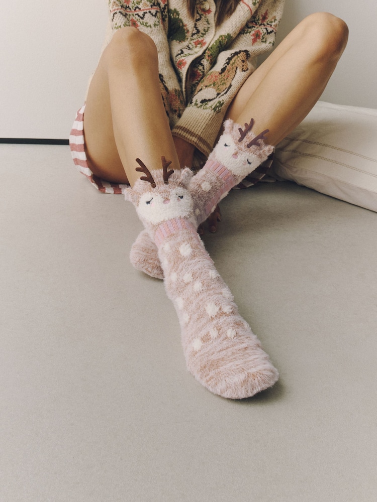 Woodland Deer Cosy Socks In A Gift Box - Image 1 of 7