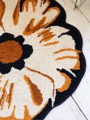 Rockett St George Amber Shaped Flower 100% Cotton Bath Mat - Image 2 of 6