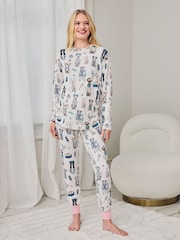 Chelsea Peers Natural Maternity The Bark Court Print Long Pyjamas Set - Image 5 of 5