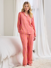 Chelsea Peers Sunset Wavy Stripe Print Long Pyjama Set - صورة 1 من 7