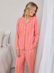 Chelsea Peers Sunset Wavy Stripe Print Long Pyjama Set - صورة 2 من 7