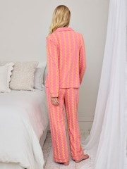 Chelsea Peers Sunset Wavy Stripe Print Long Pyjama Set - صورة 4 من 7
